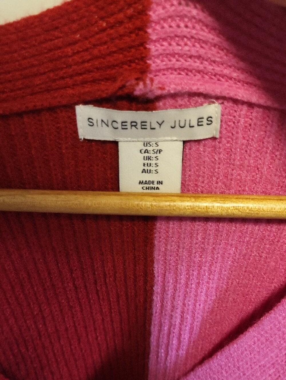 Sincerely Jules Two-Tone Pink Button Ribbed Cardigan - Picture 2 of 4